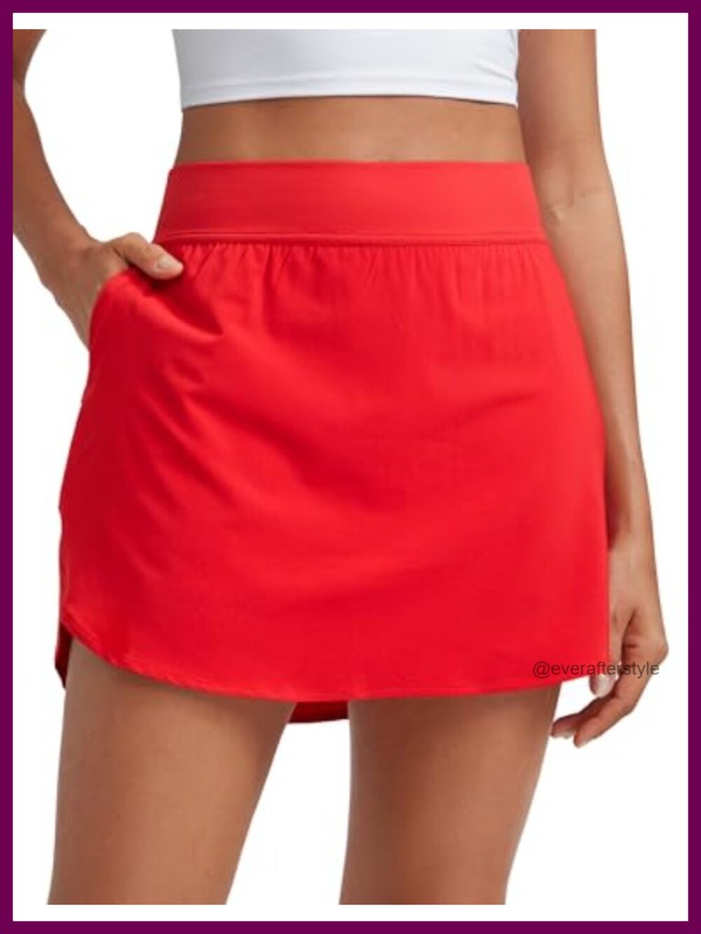 High Waisted Golf Skort with Dolphin Hem & Built-In Shorts
